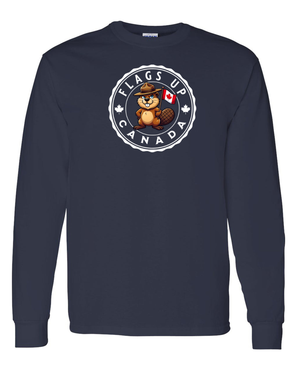 Flags Up Canada Male Beaver Version   Long Sleeve Tee ) - Unisex