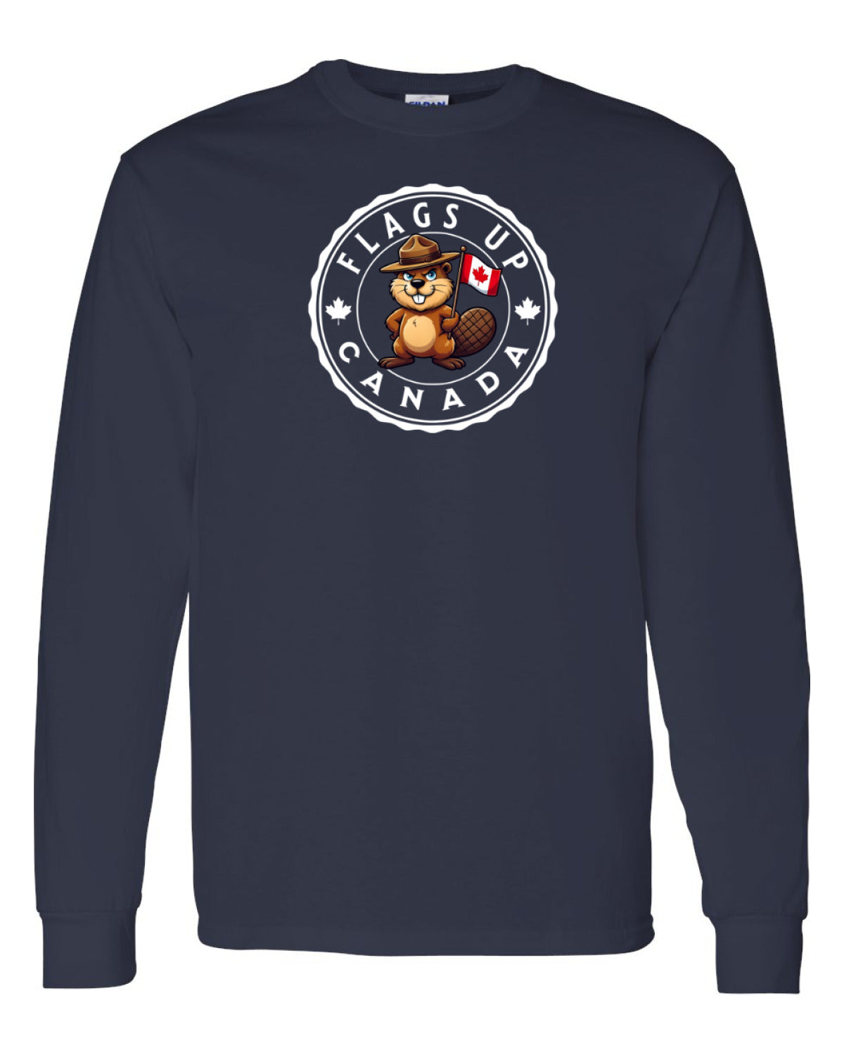 Flags Up Canada Male Beaver Version   Long Sleeve Tee ) - Unisex