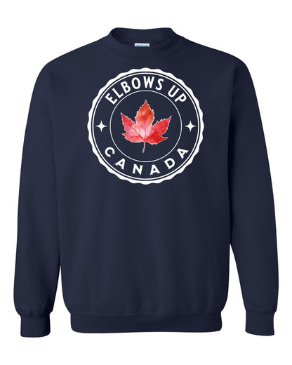 Elbows up Leaf Full Crewneck - Gildan Canada (sewn Internationally)