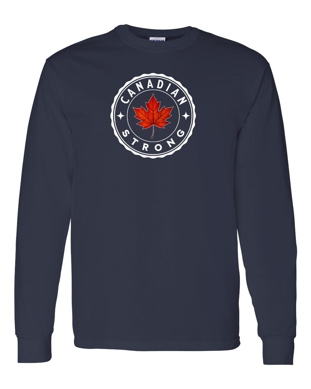 Canadian Strong Leaf Left Chest and Back Long Sleeve - Gildan Canada (sewn Internationally)