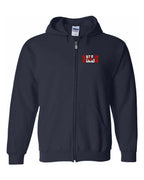Made in Canada Flag Background Left Chest Zip Hoodie - Unisex
