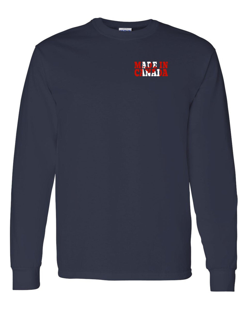 Made in Canada Flag Background Left Chest Long Sleeve - Unisex