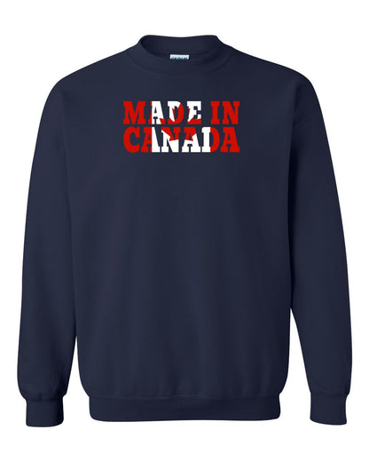 Made in Canada Flag Background Full Crewneck - Gildan Canada (sewn Internationally)