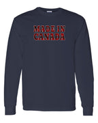 Made in Canada Plaid Background Full Long Sleeve - Unisex