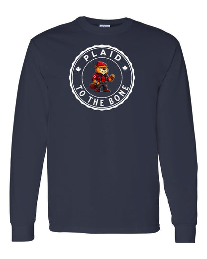 Plaid to the Bone Beaver Full Long Sleeve - Gildan Canada (sewn Internationally)