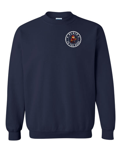 Plaid to the Bone Beaver Left Chest and Back Crewneck - Gildan Canada (sewn Internationally)