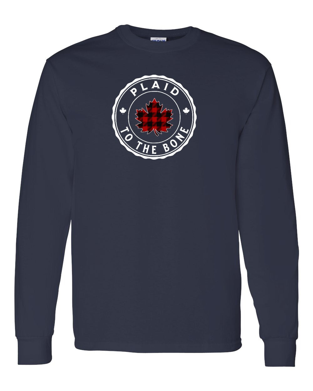 Plaid to the Bone Circle Leaf Full Long Sleeve - Gildan Canada (sewn Internationally)