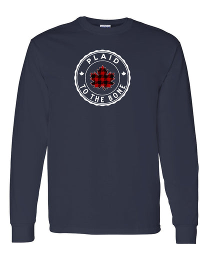 Plaid to the Bone Circle Leaf Full Long Sleeve - Gildan Canada (sewn Internationally)