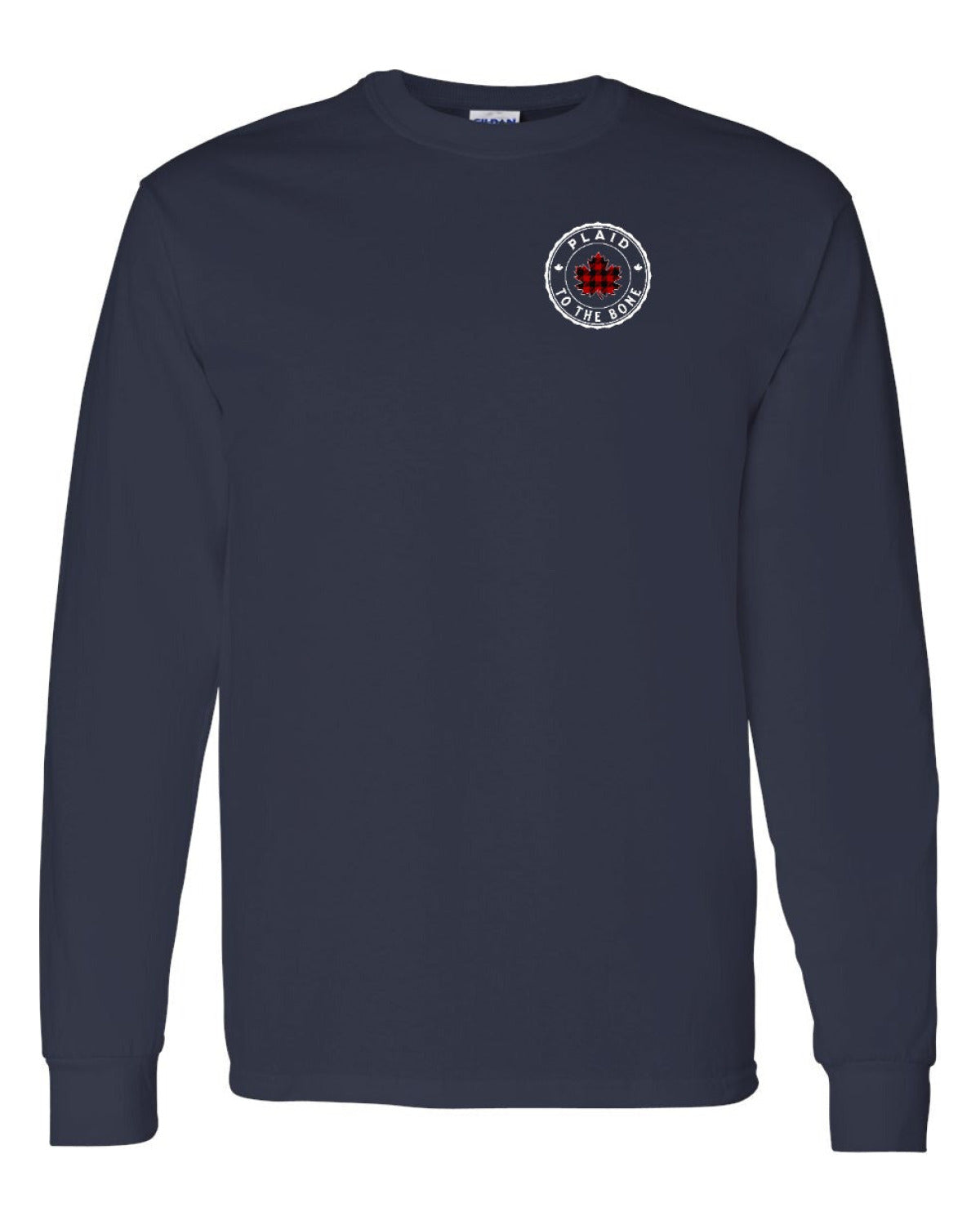 Plaid to the Bone Circle Leaf Left Chest Long Sleeve - Unisex