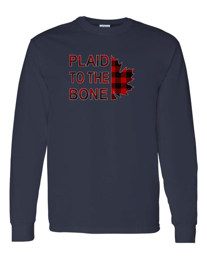 Plaid to the Bone Stacked Leaf Full Long Sleeve - Gildan Canada (sewn Internationally)