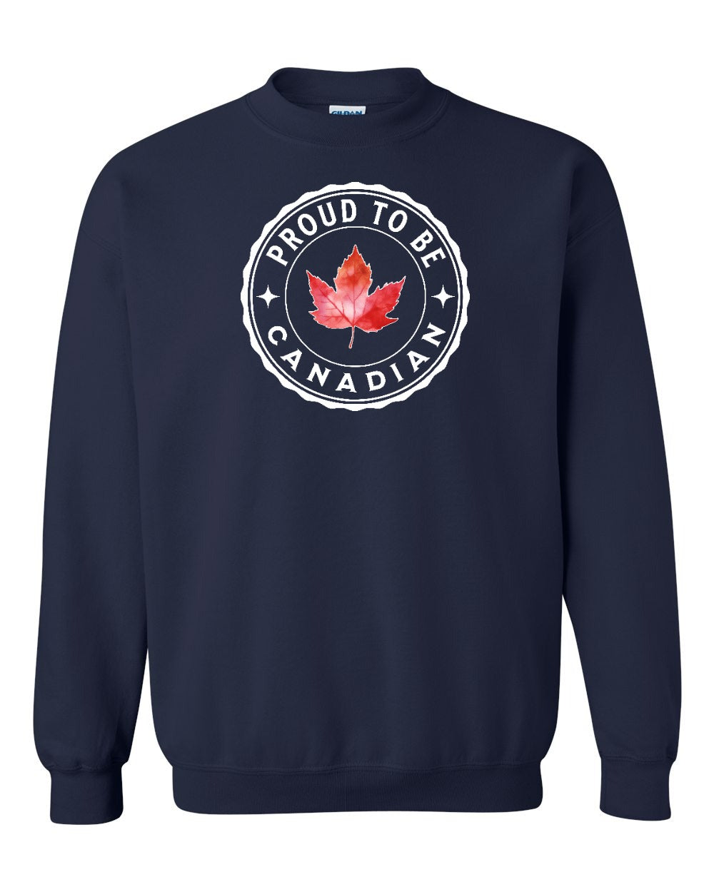Proud to be Canadian Leaf Full Crewneck - Gildan Canada (sewn Internationally)