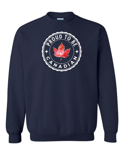 Proud to be Canadian Leaf Full Crewneck - Gildan Canada (sewn Internationally)