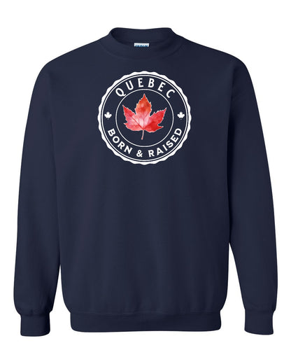 Born and Raised Quebec Full Crewneck - Gildan Canada (sewn Internationally)