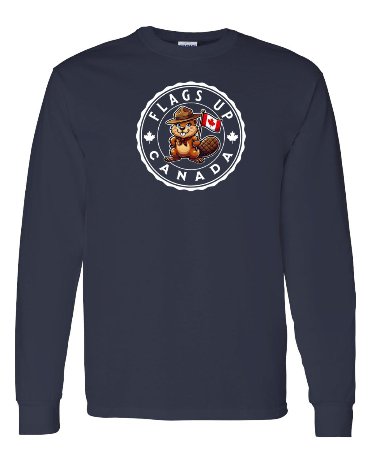 Flags Up Canada Female Beaver   Long Sleeve Tee ) - Unisex