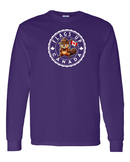 Flags Up Canada Female Beaver Full Long Sleeve Tee - Gildan Canada (sewn Internationally )