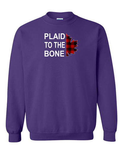 Plaid to the Bone Stacked Leaf Full Crewneck
