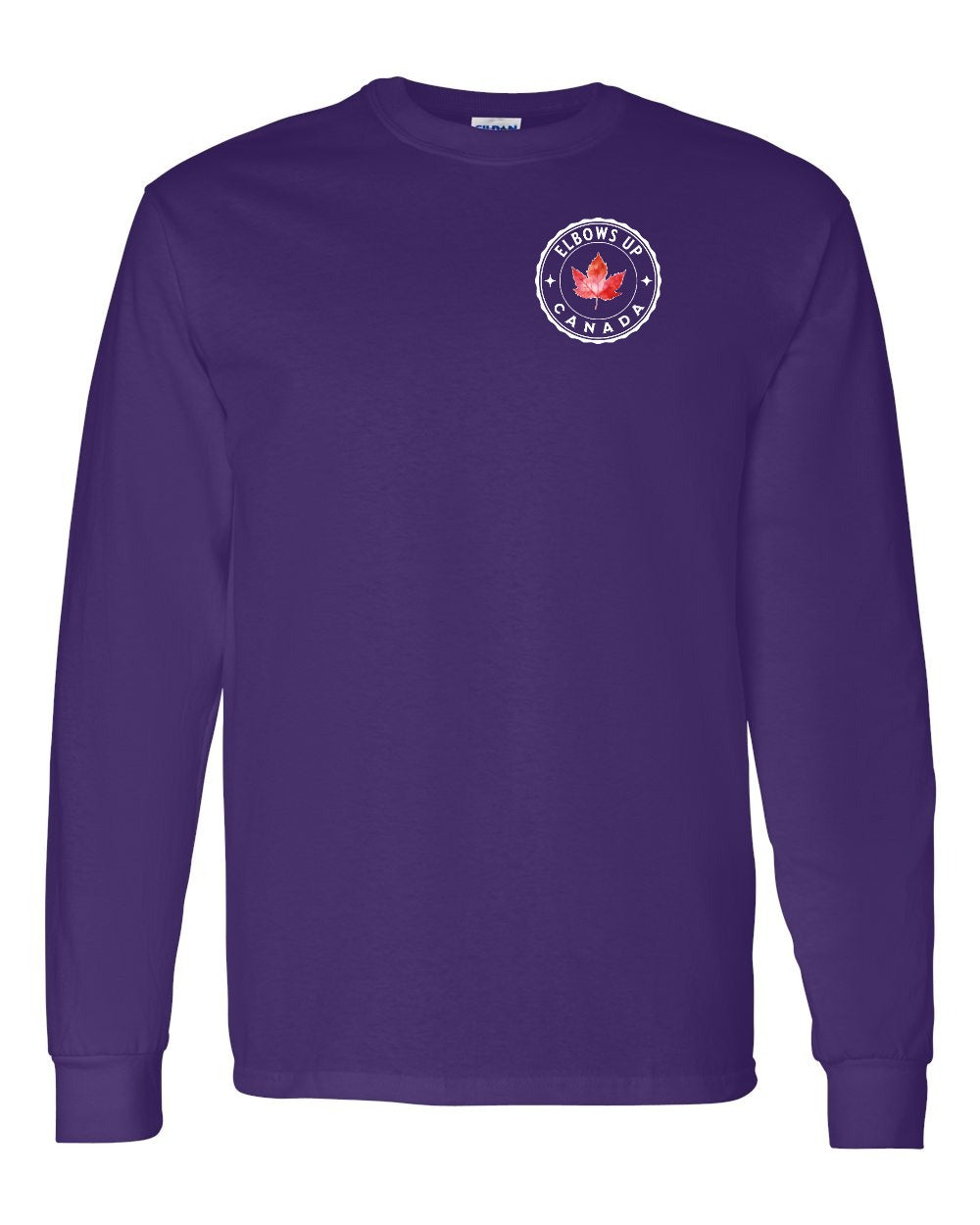 Elbows up Leaf Left Chest Long Sleeve - Gildan Canada (sewn Internationally)