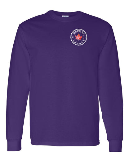 Elbows up Leaf Left Chest Long Sleeve - Gildan Canada (sewn Internationally)