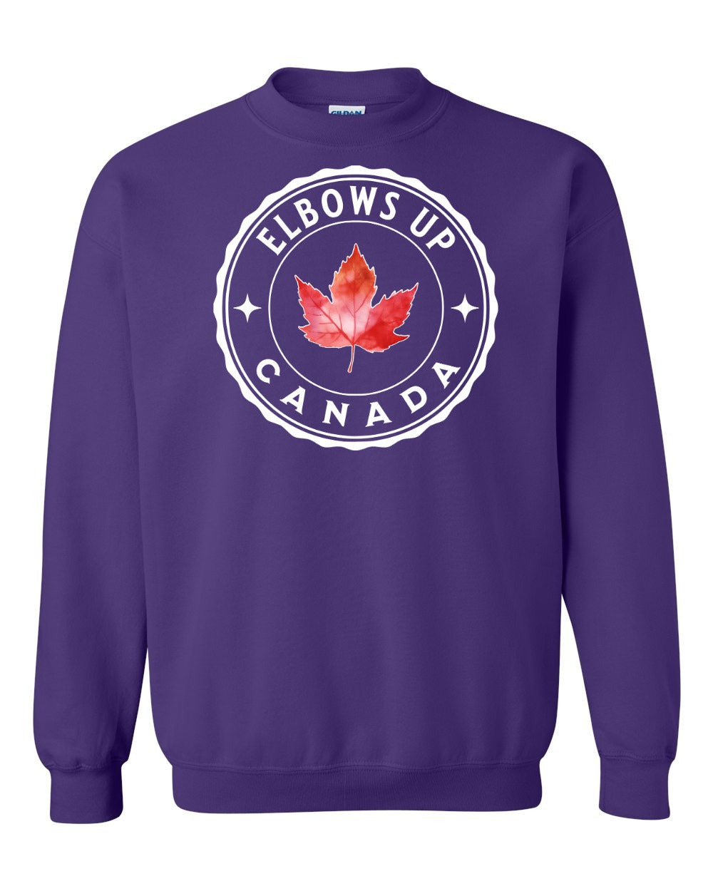 Elbows up Leaf Full Crewneck - Gildan Canada (sewn Internationally)