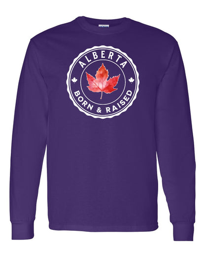 Born And Raised Alberta Full Long Sleeve - Gildan Canada (sewn Internationally)