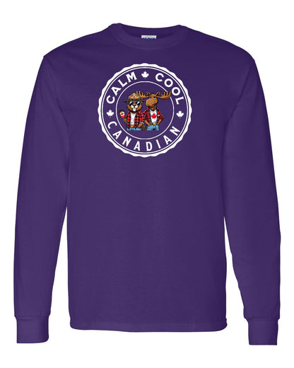 Calm Cool Moose and Beaver Full Long Sleeve - Gildan Canada (sewn Internationally)