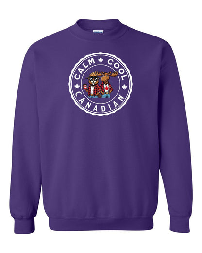 Calm Cool Moose and Beaver Full Crewneck - Gildan Canada (sewn Internationally)