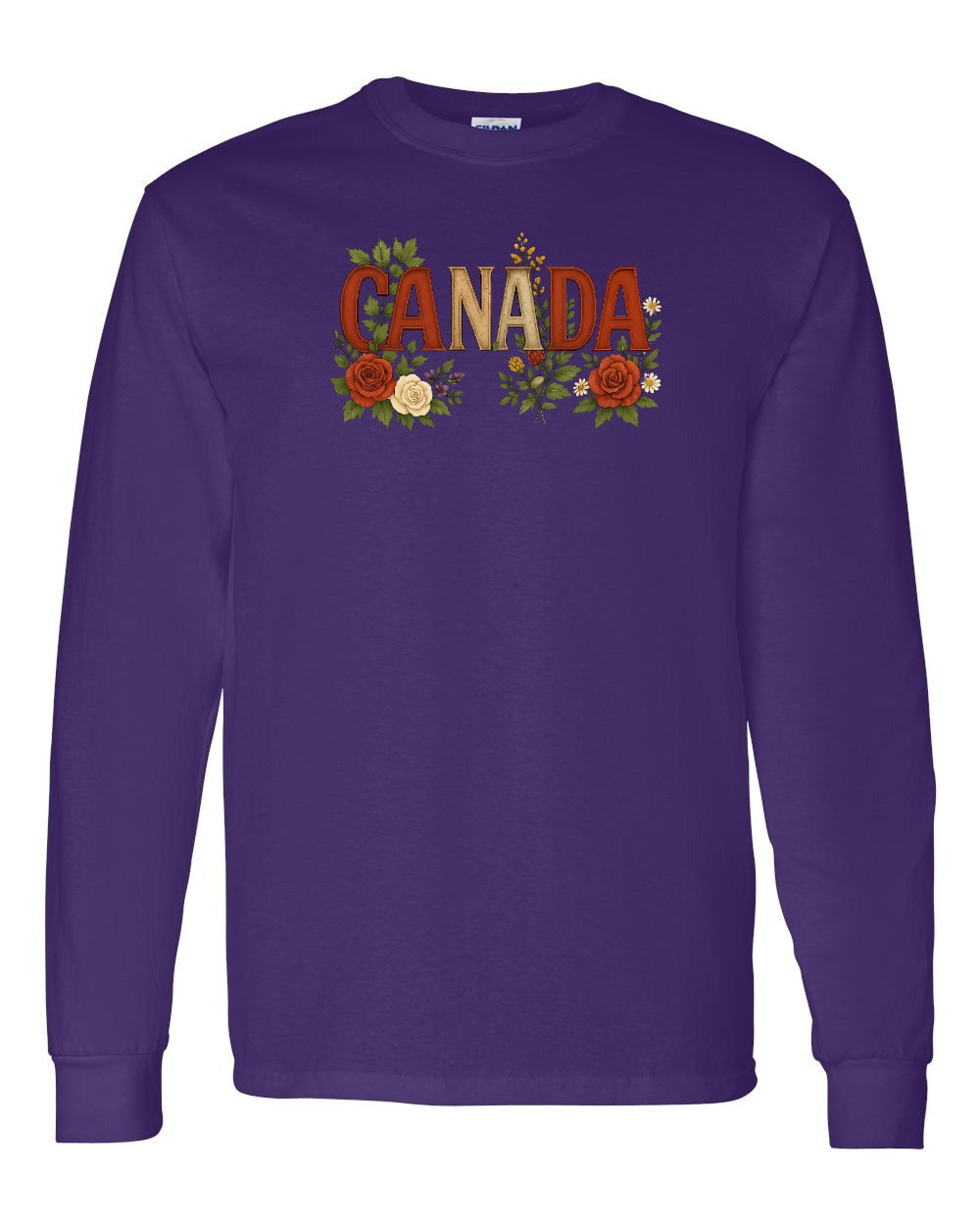 Canada Flowers Full Long Sleeve - Gildan Canada (sewn Internationally)