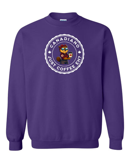 Canadiano just Coffee EH! Rosie Sunglasses Full Crewneck - Gildan Canada (sewn Internationally)