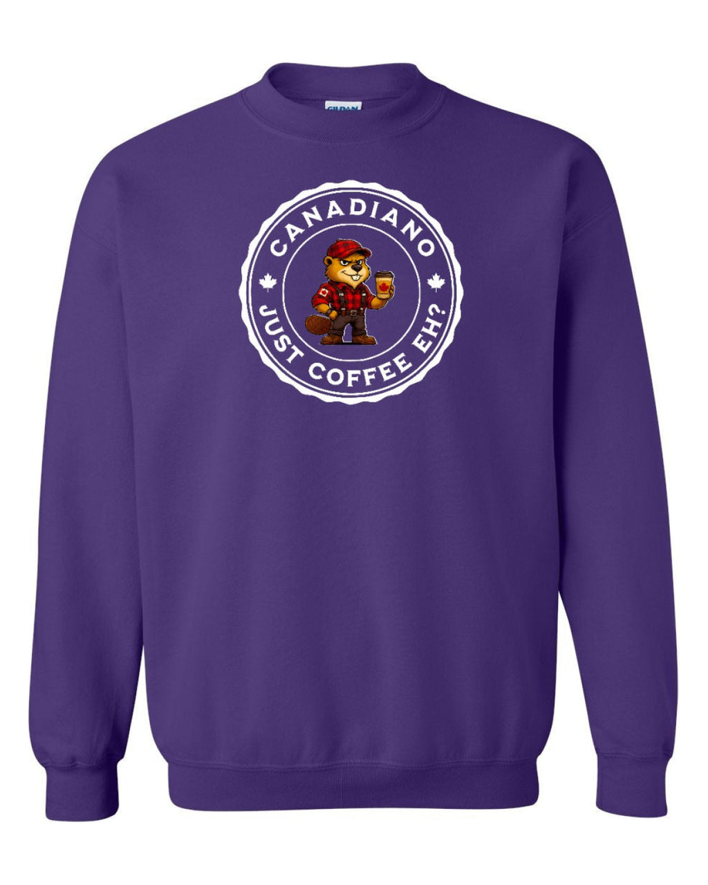 Canadiano just Coffee EH! Male Beaver Full Crewneck - Unisex