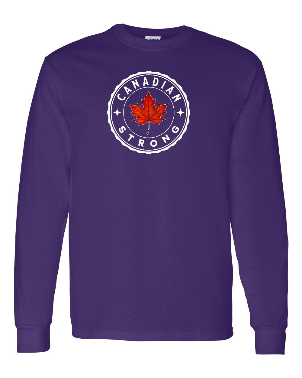 Canadian Strong Leaf Left Chest and Back Long Sleeve - Gildan Canada (sewn Internationally)