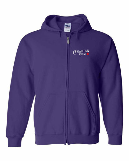 Canadian Woman Left Chest and Back Zip Hoodie - Gildan Canada (sewn Internationally)