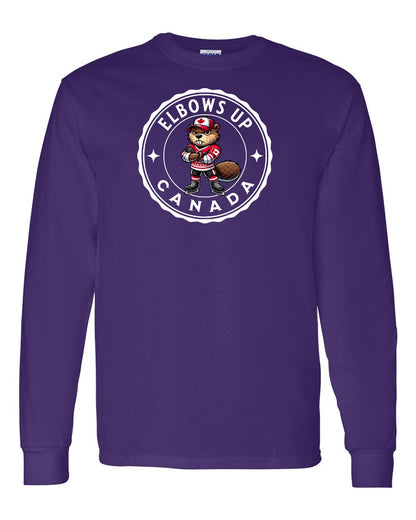 Elbows up Beaver Full Long Sleeve - Gildan Canada (sewn Internationally)