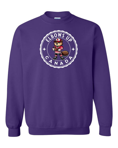 Elbows up Beaver Full Crewneck - Gildan Canada (sewn Internationally)