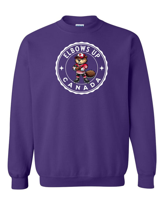 Elbows up Beaver Full Crewneck - Gildan Canada (sewn Internationally)