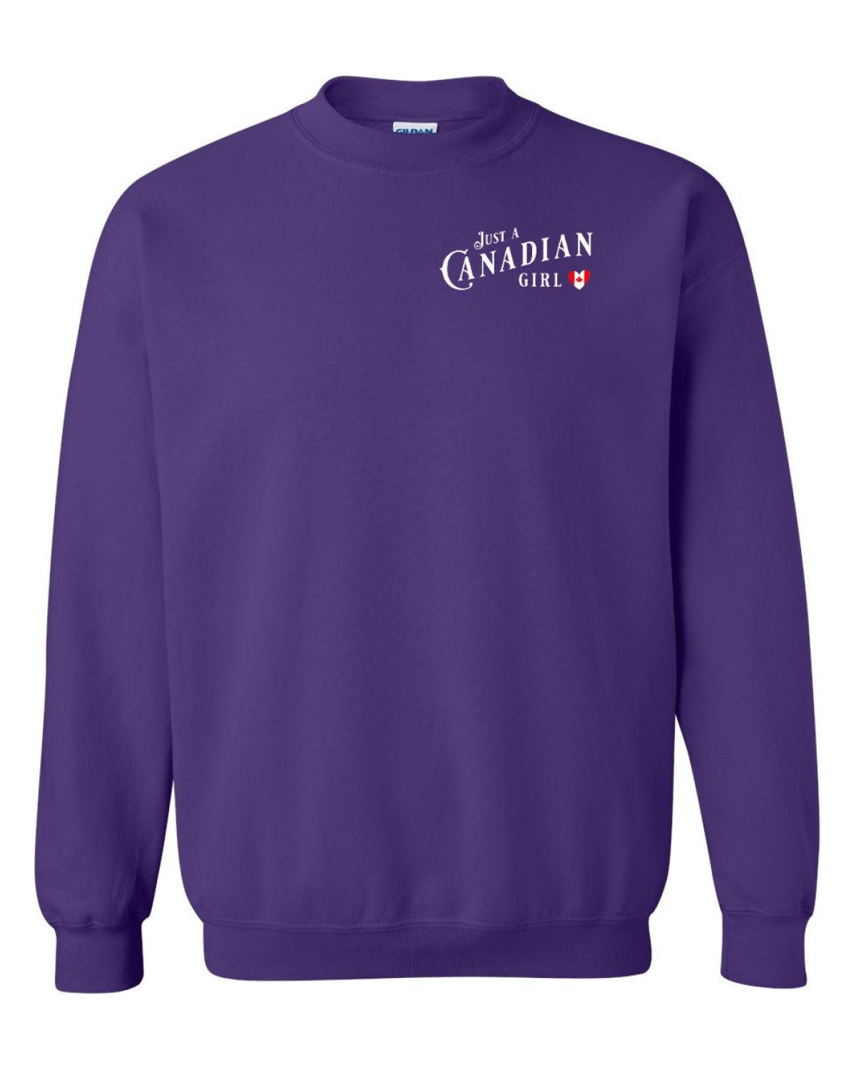 Just A Canadian Girl (Heart Flag Full) Left Chest Crewneck - Unisex