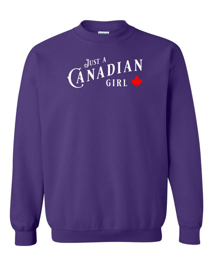 Just a canadian Girl Full Crewneck - Gildan Canada (sewn Internationally)