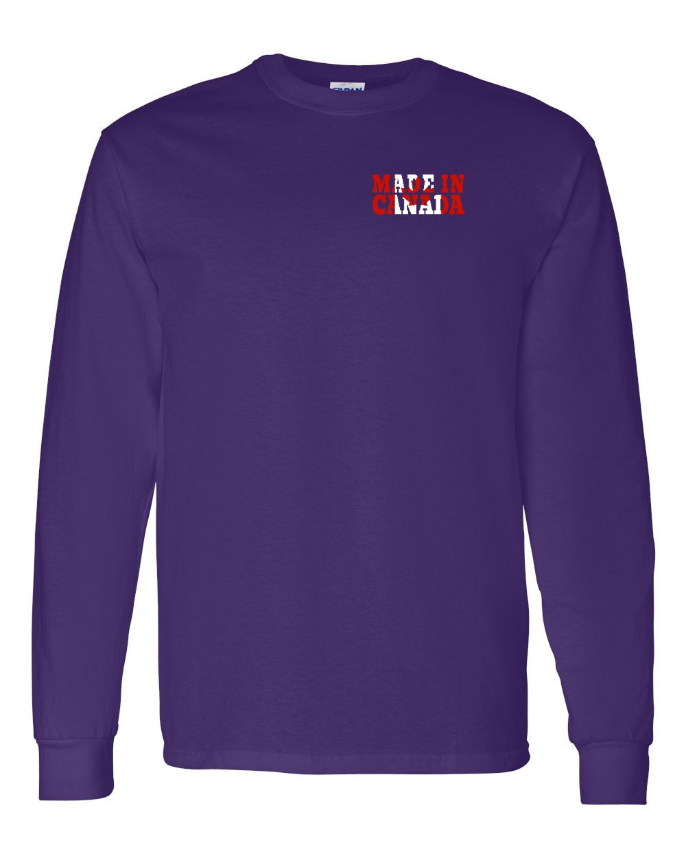 Made in Canada Flag Background Left Chest and Back Long Sleeve - Unisex