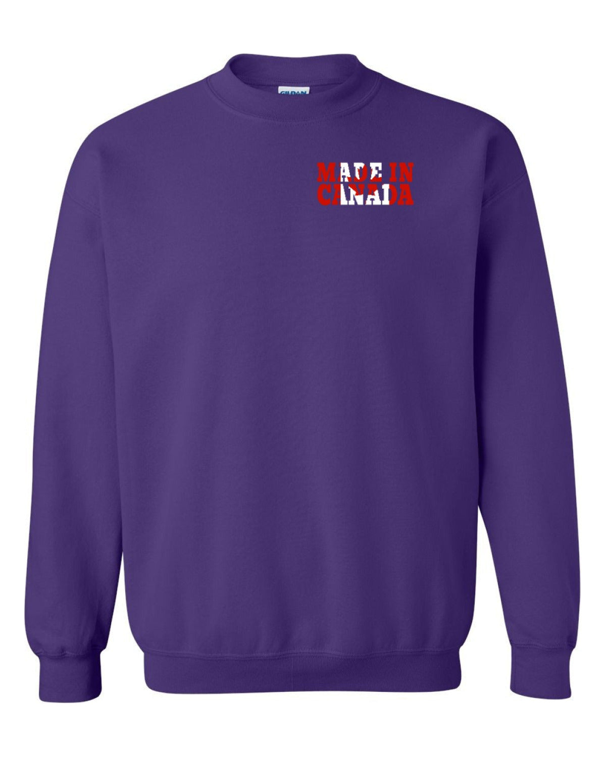 Made in Canada Flag Background Left Chest Crewneck - Unisex