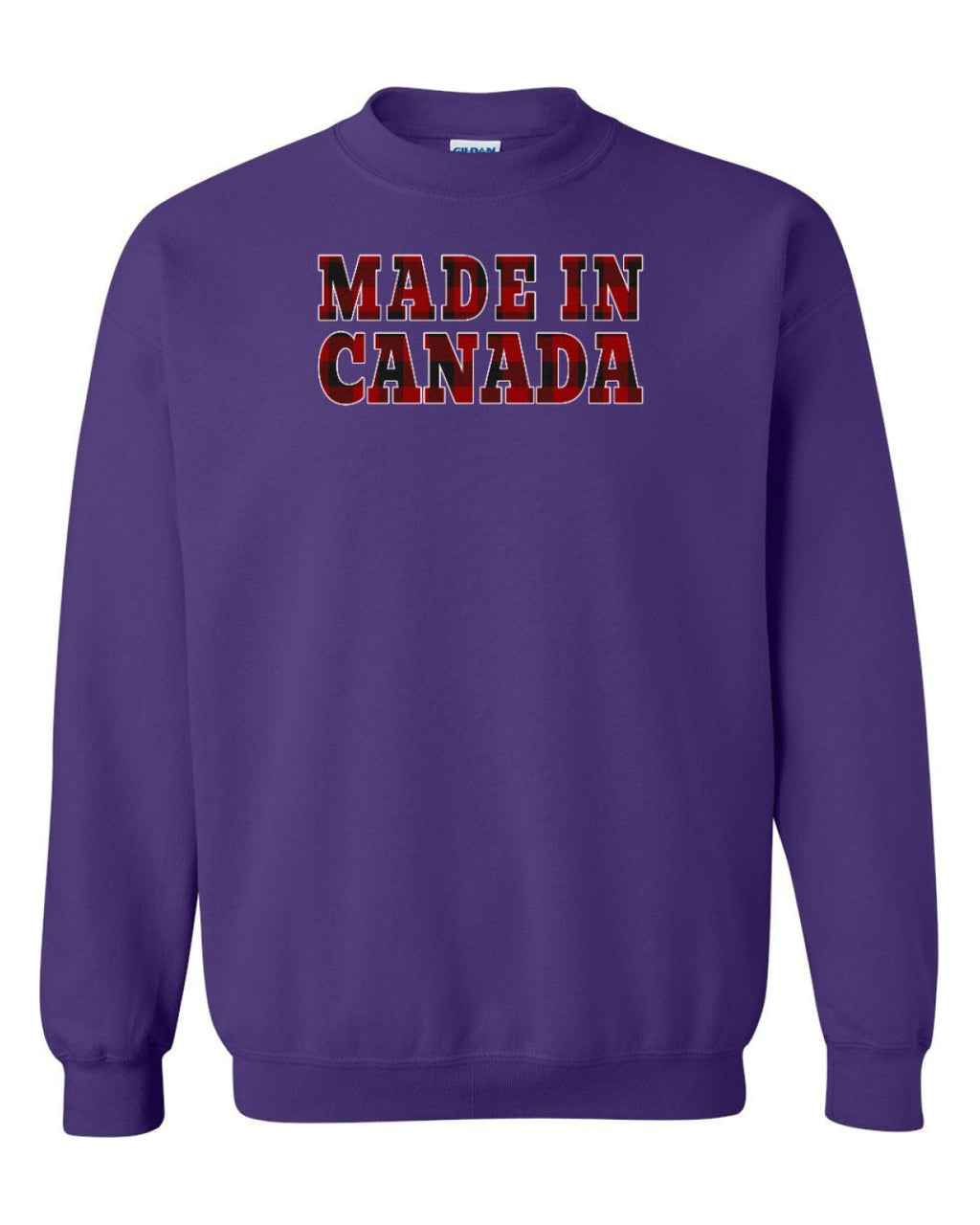 Made in Canada Plaid Background Full Crewneck - Unisex