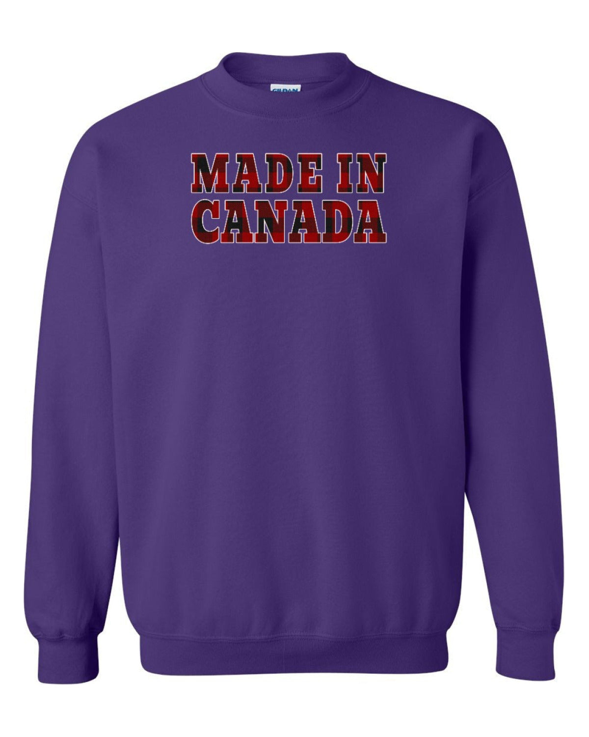 Made in Canada Plaid Background Full Crewneck - Unisex