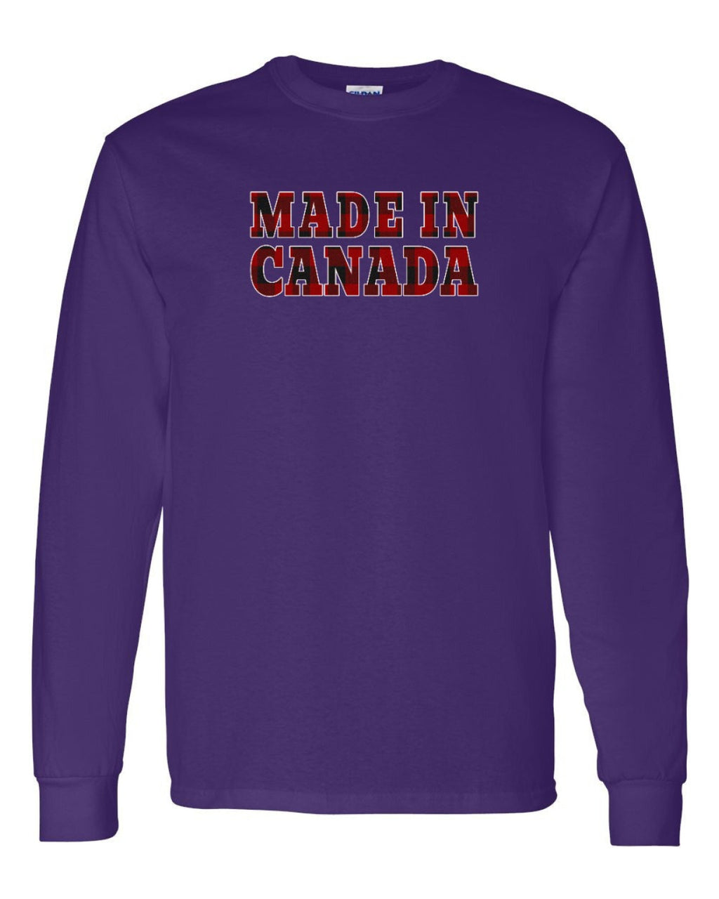 Made in Canada Plaid Background Full Long Sleeve - Unisex