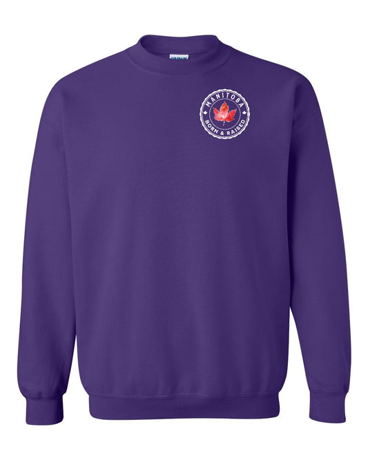 Born and Raised Manitoba Left Chest Crewneck - Gildan Canada (sewn Internationally)
