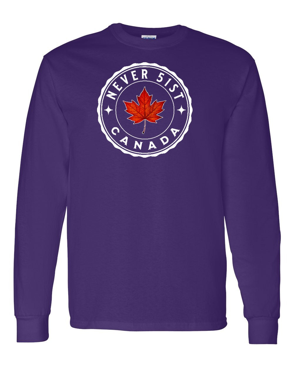Never 51st Leaf Full Long Sleeve - Gildan Canada (sewn Internationally)