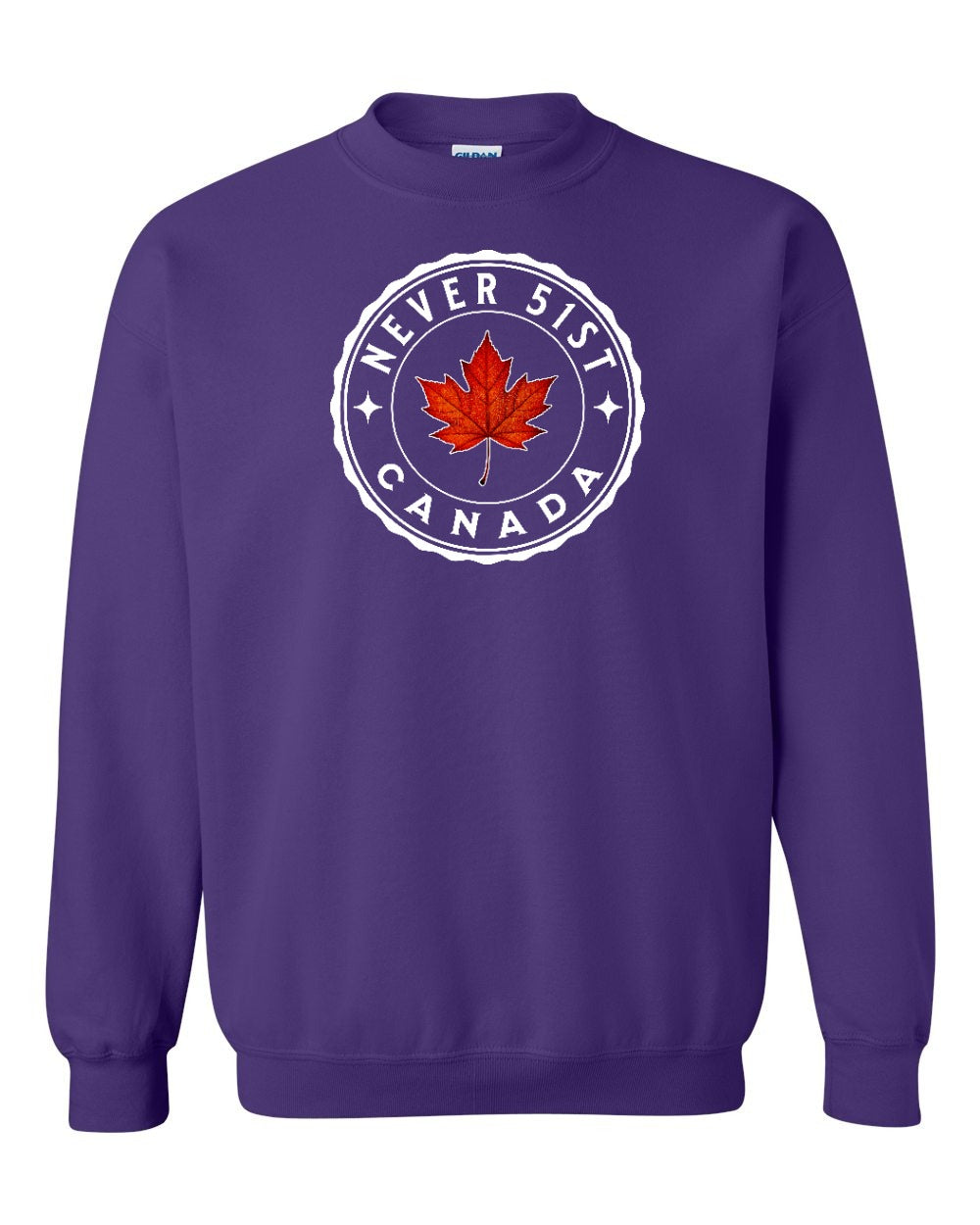 Never 51st Leaf Full Crewneck - Gildan Canada (sewn Internationally)