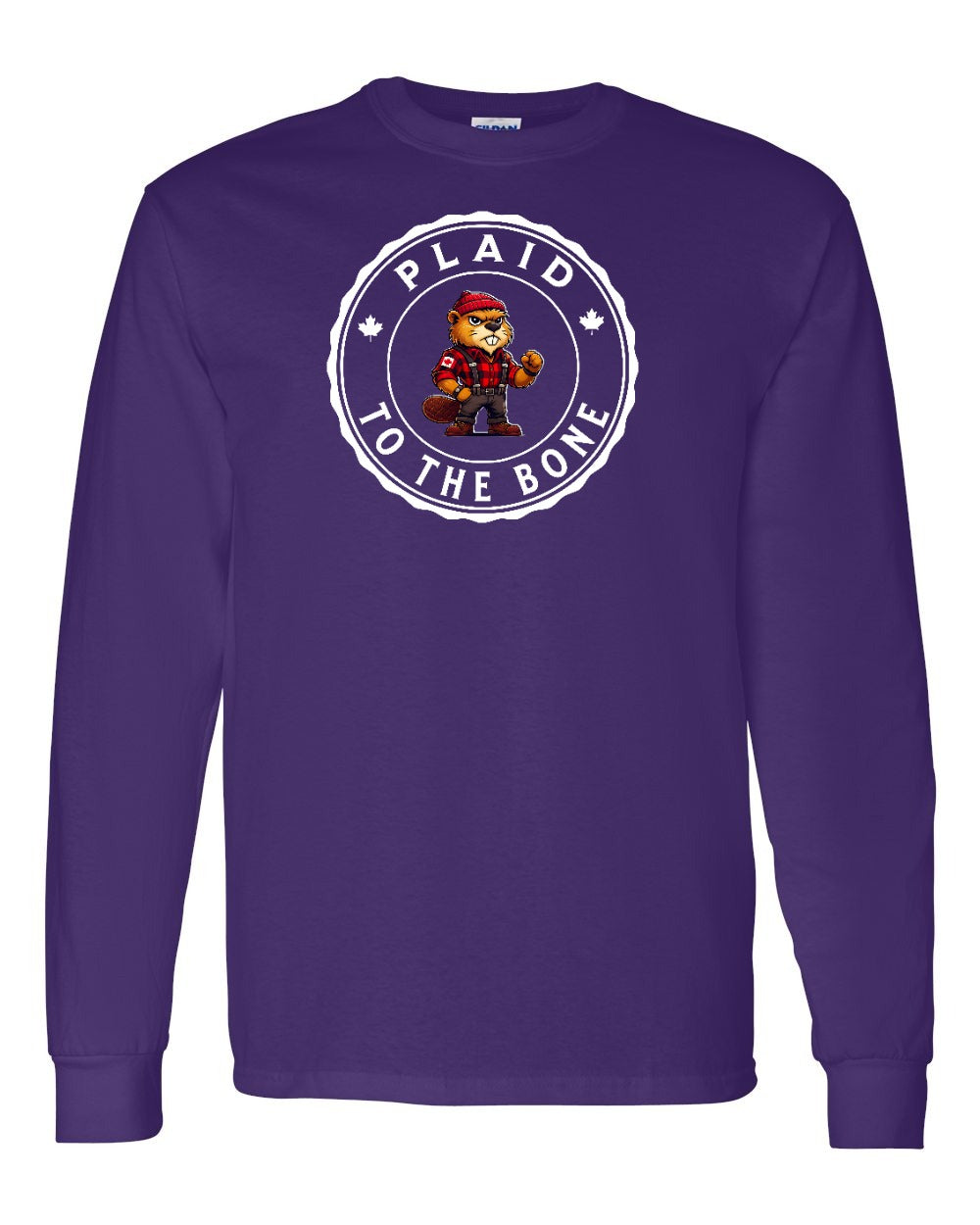 Plaid to the Bone Beaver Full Long Sleeve - Gildan Canada (sewn Internationally)