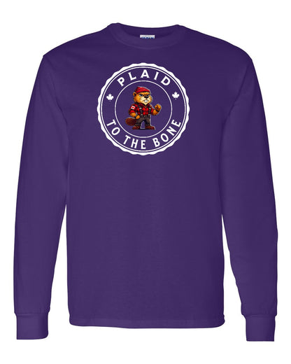 Plaid to the Bone Beaver Full Long Sleeve - Gildan Canada (sewn Internationally)