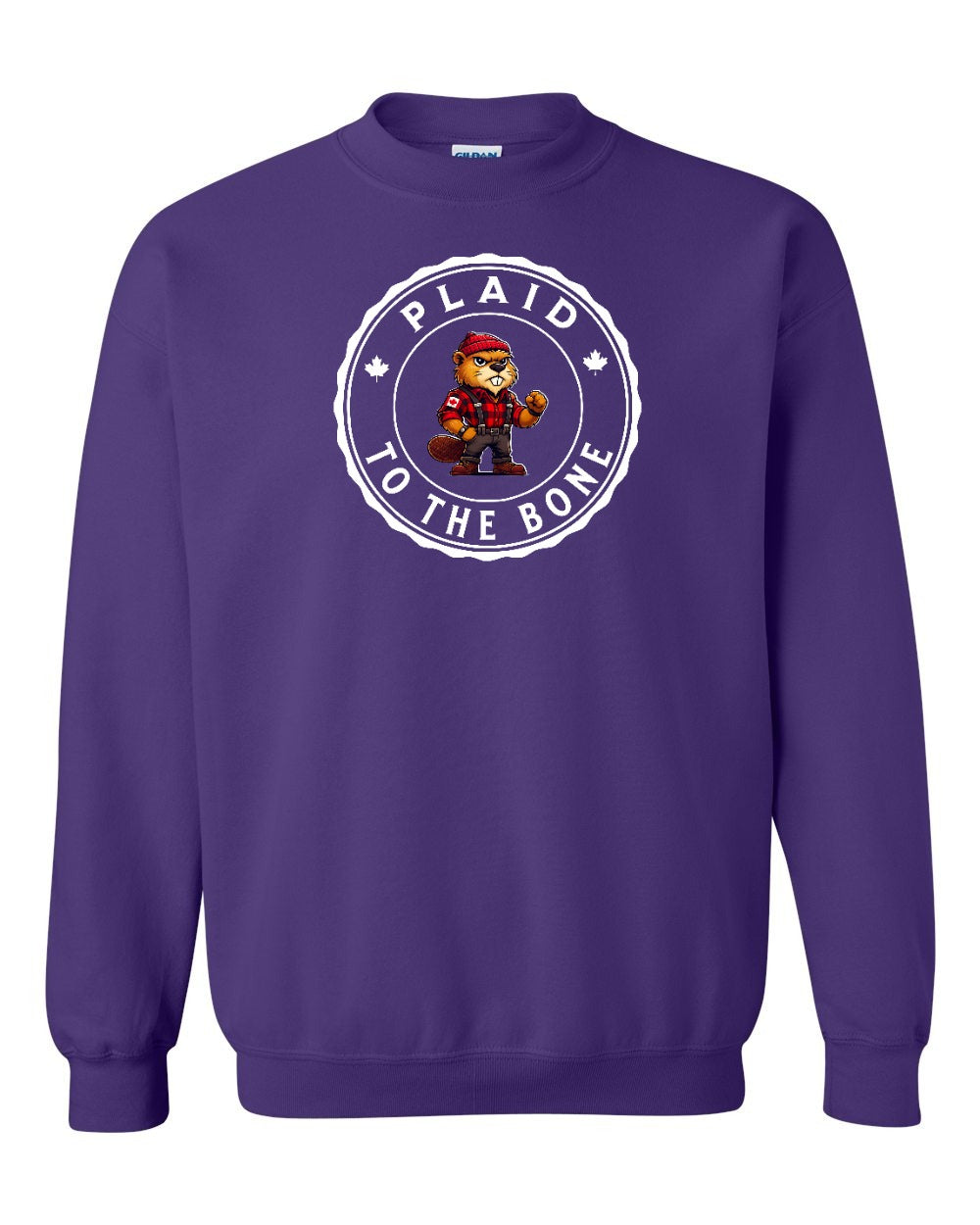 Plaid to the Bone Beaver Full Crewneck - Gildan Canada (sewn Internationally)