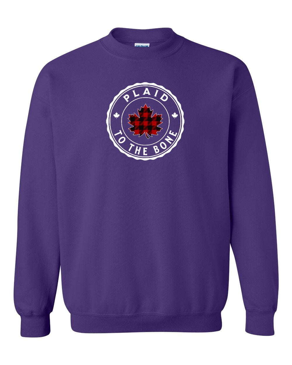 Plaid to the Bone Circle Leaf Full Crewneck - Gildan Canada (sewn Internationally)