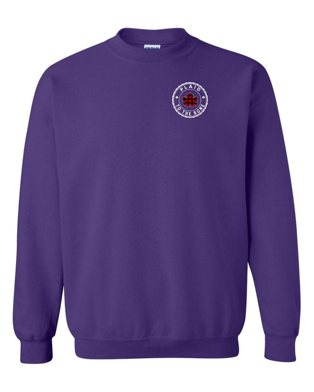 Plaid to the Bone Circle Leaf Left Chest Crewneck - Unisex