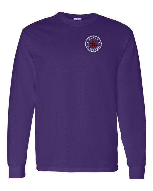 Plaid to the Bone Circle Leaf Left Chest Long Sleeve - Gildan Canada (sewn Internationally)